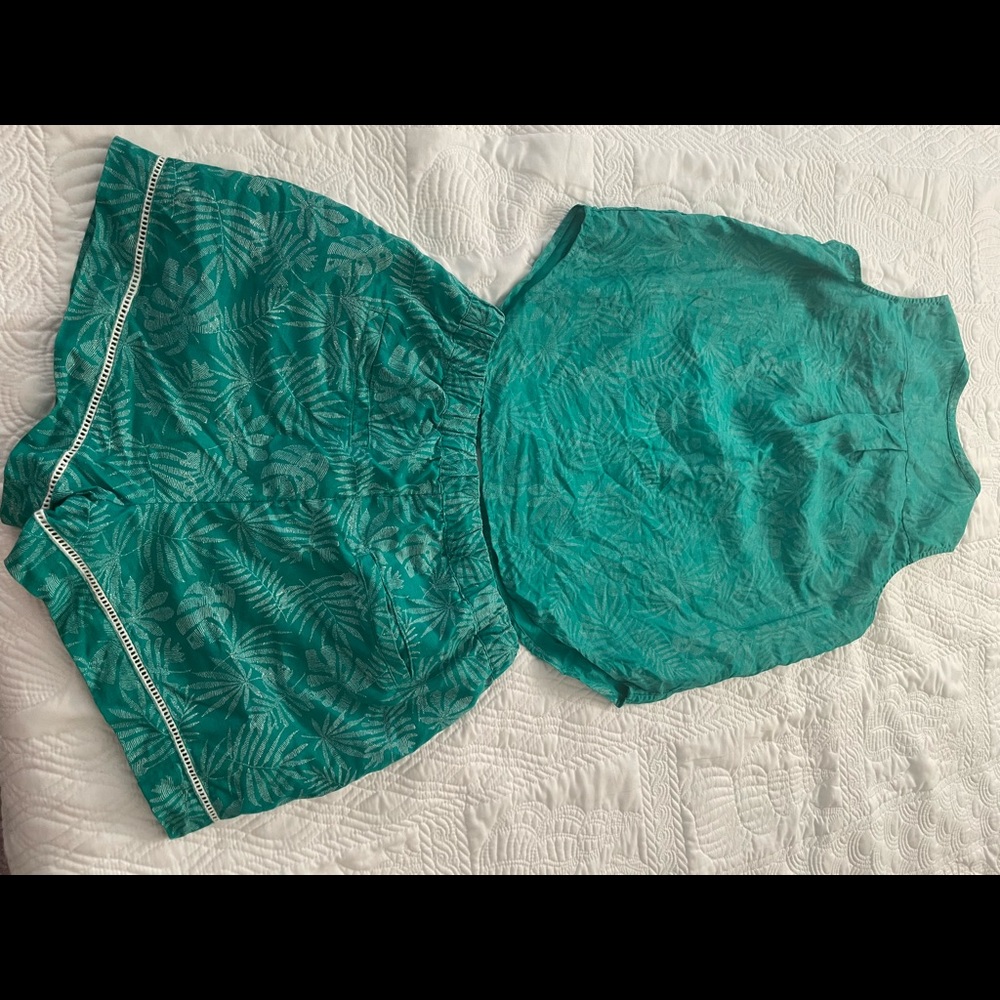 2 piece linen short and blouse